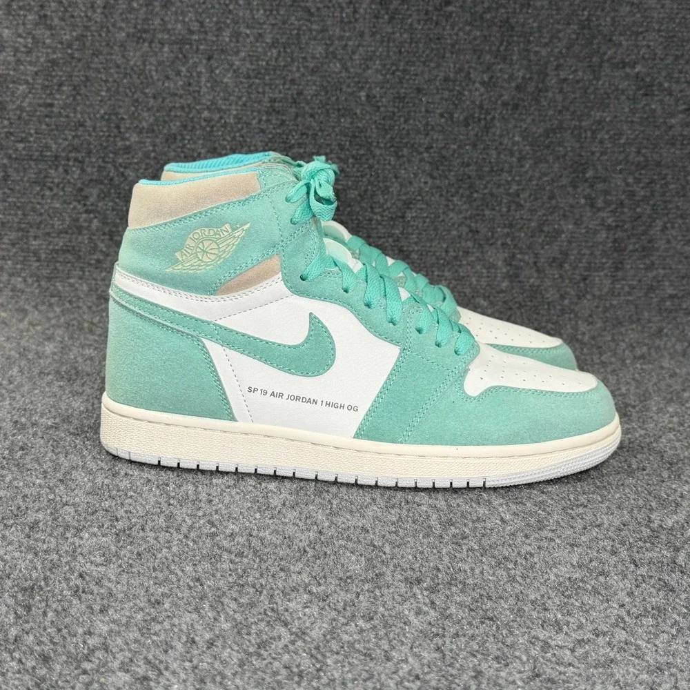 Jordan 1 Retro High Shoes Men's 8.5 Turbo Green Turquoise White Athletic Sneaker